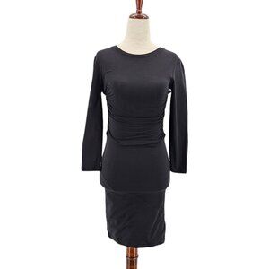 ATM Pima Cotton Black Fitted Jersey Mini Dress Womens XS